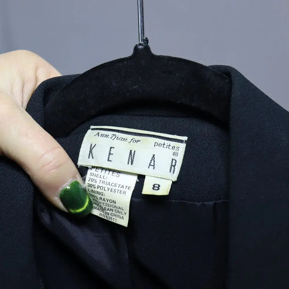 Ann Tjian for Kenar‎ Petite Black Tailored Blazer Size 8